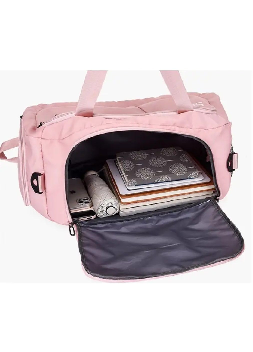 Спортивная сумка рюкзак для тренажерного зала бассейна с петлей для ручки чемодана 55х22х30.5 см (477575-Prob) Серая Unbranded (298246149)