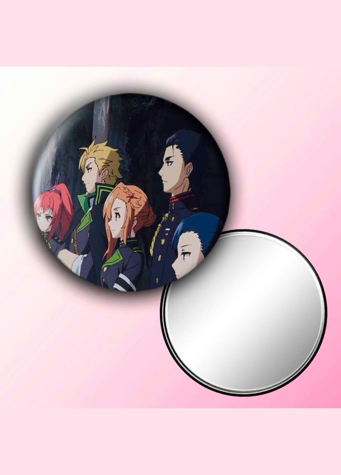 Зеркальце косметическое карманное Аниме Последний серафим #0012 с рисунком круглый 56 мм No Brand (309157731)
