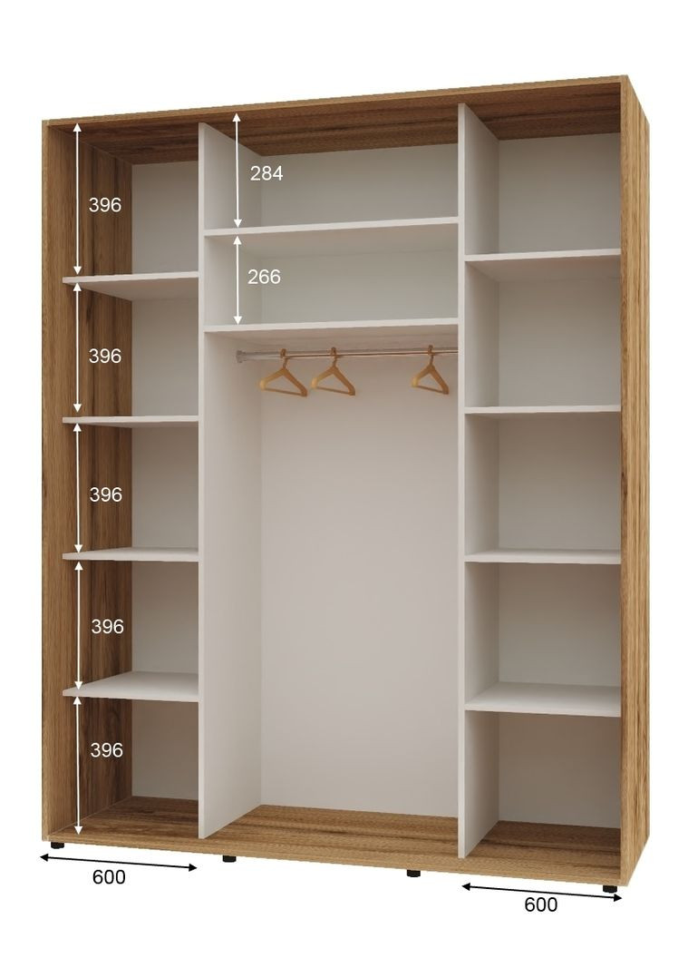 Шкаф-купе двухдверный Комфорт Мебель 180*60*210 см Дуб золотой 2 двери ДСП Макси Комфорт Меблі (360432852)