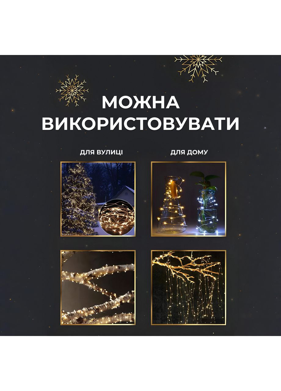 Гірлянда роса на пульті 200 метрів на 2000 світлодіодів крапля білий провід жовтий 2000L200MWY Garlando (370707395)