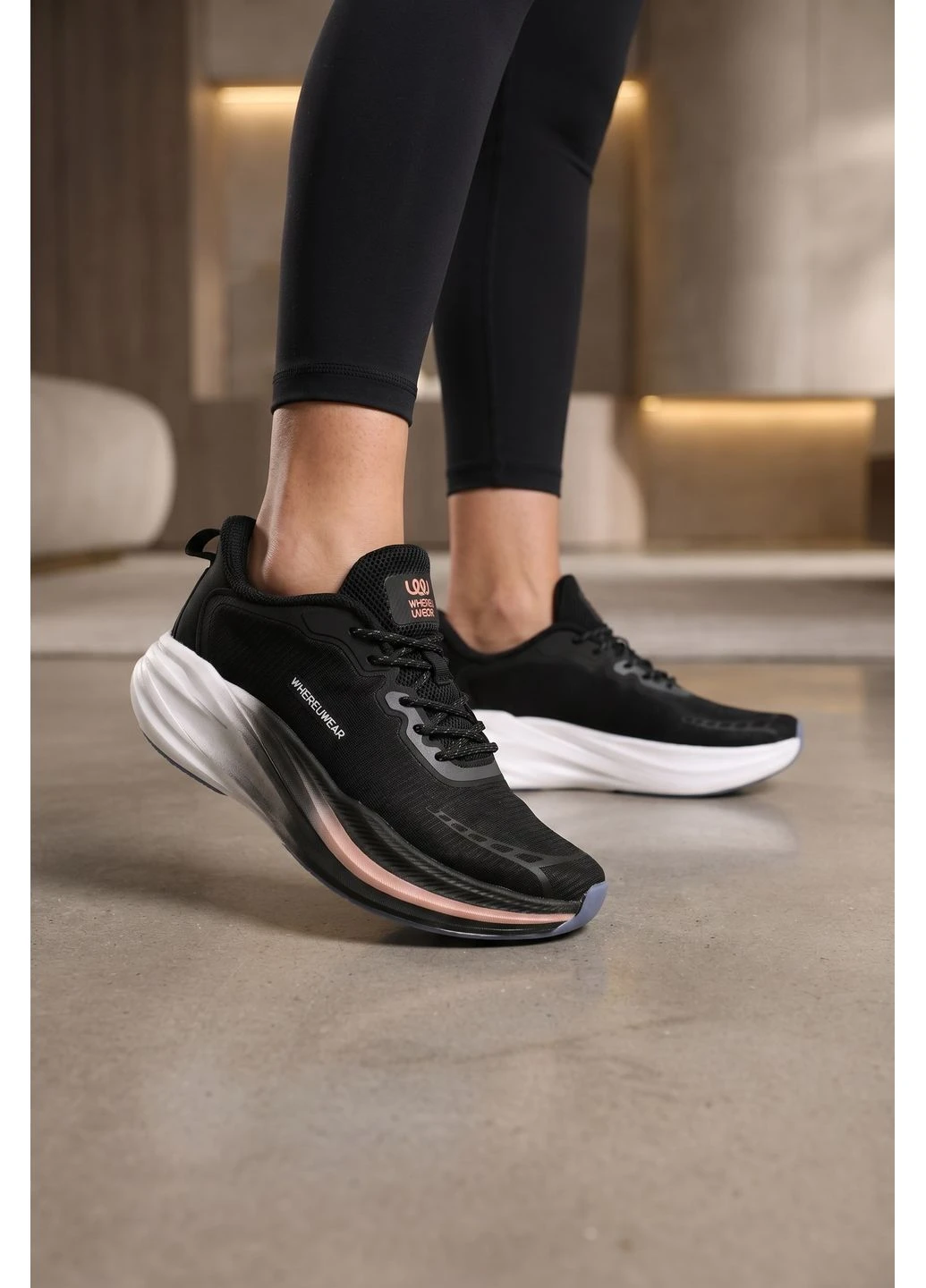 Кросівки жіночі чорні 350912 Where Uwear чорні літо (389485767)