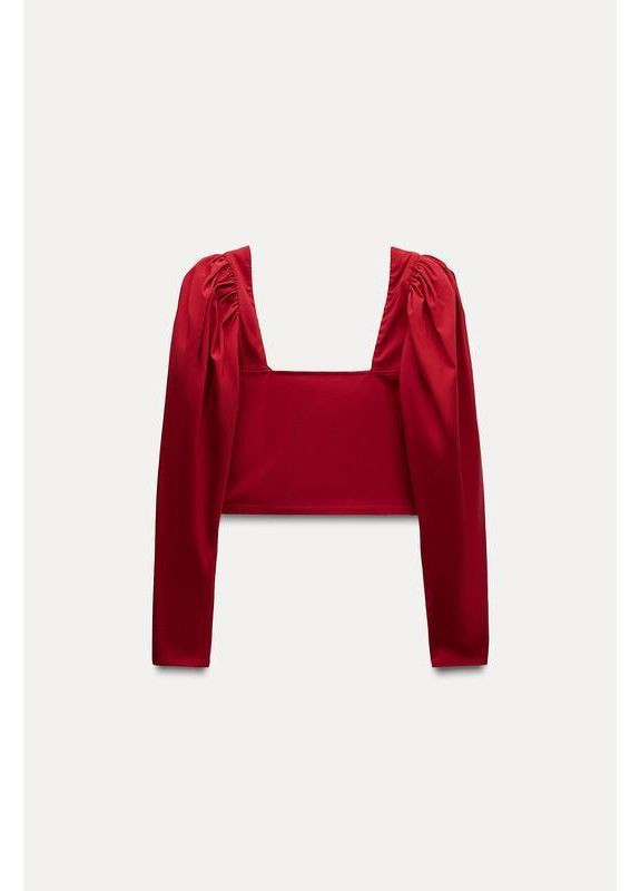 Об'ємний топ із фігурним вирізом Zara (361676087)