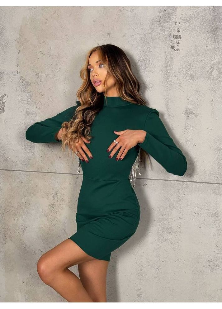 Смарагдова сукня angel mini смарагдовий колір milirud
