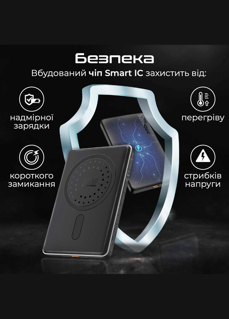 Универсальная мобильная батарея Blade-5 5000mAh 20W Black Promate (341489986)