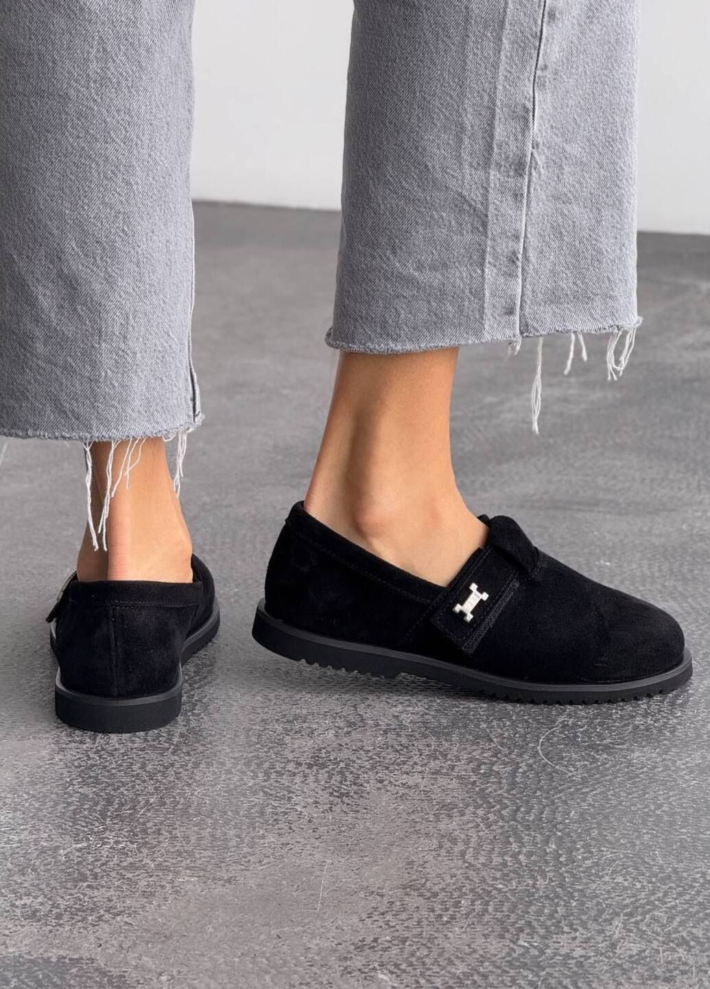 Ailinda Лоферы женские замшевые лоферы черный з натуральная замша, украина — демисезон (317565465)