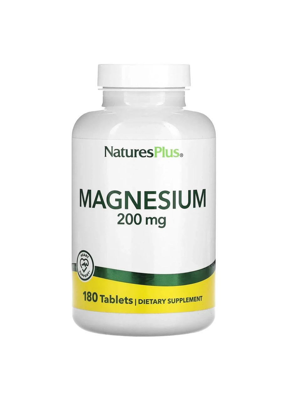 Магний, Magnesium,, 200 мг, 180 таблеток Nature's Plus (361118170)