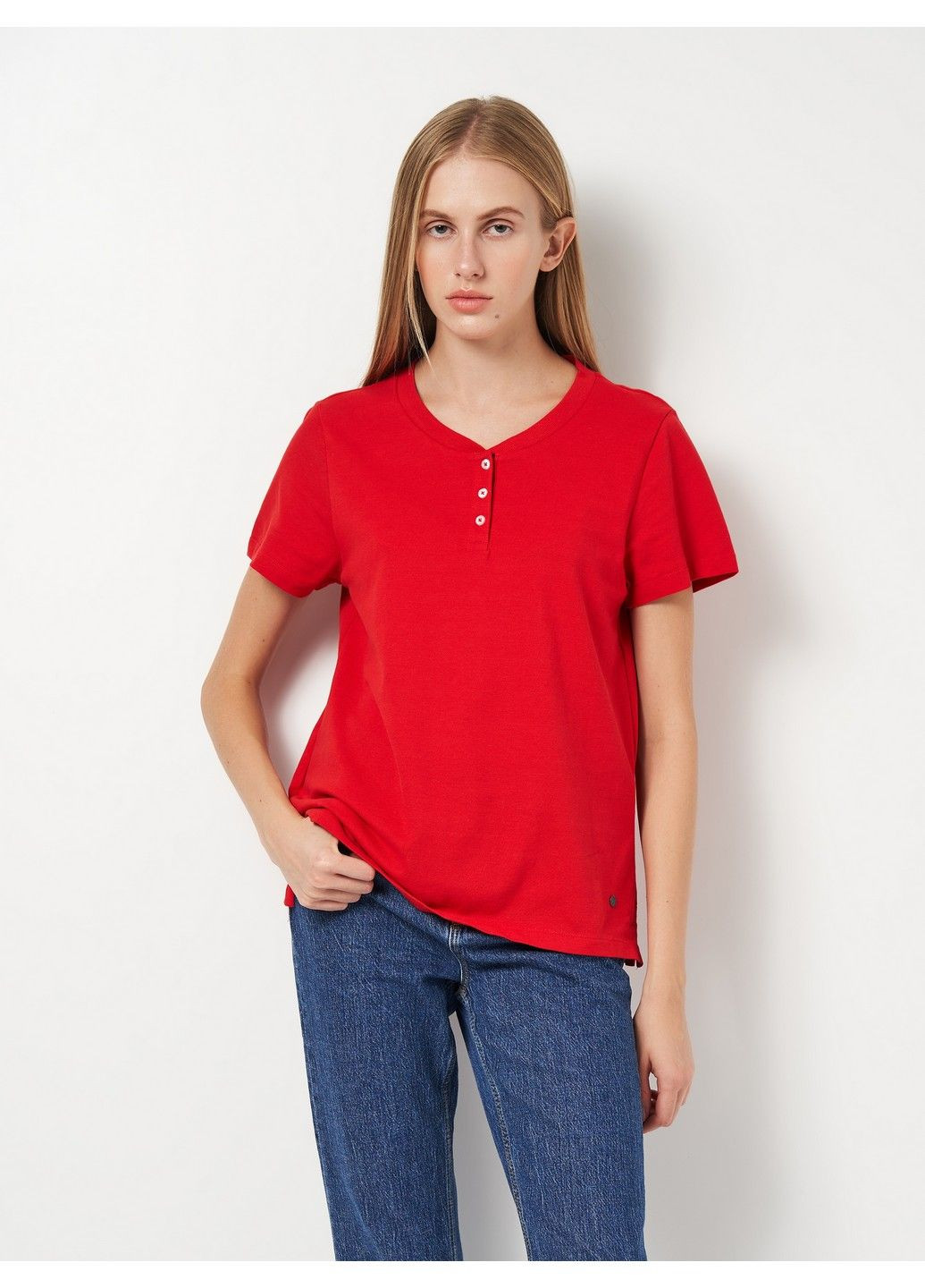 Красная женская футболка-поло Esmara однотонная