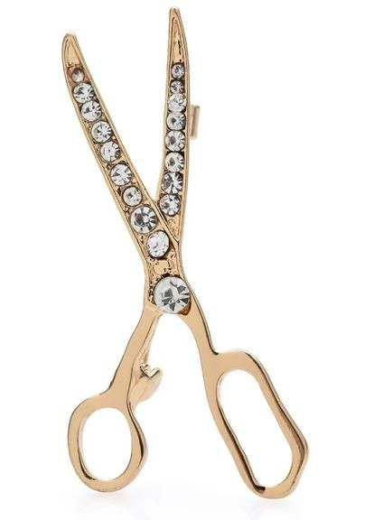 Брошь ножницы, булавка желтый металл No Brand (302526503)