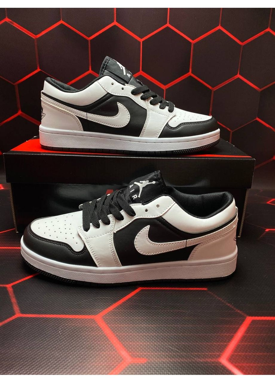 Черные демисезонные кроссовки мужские nike air jordan 1 low white black найк аир джордан No Brand