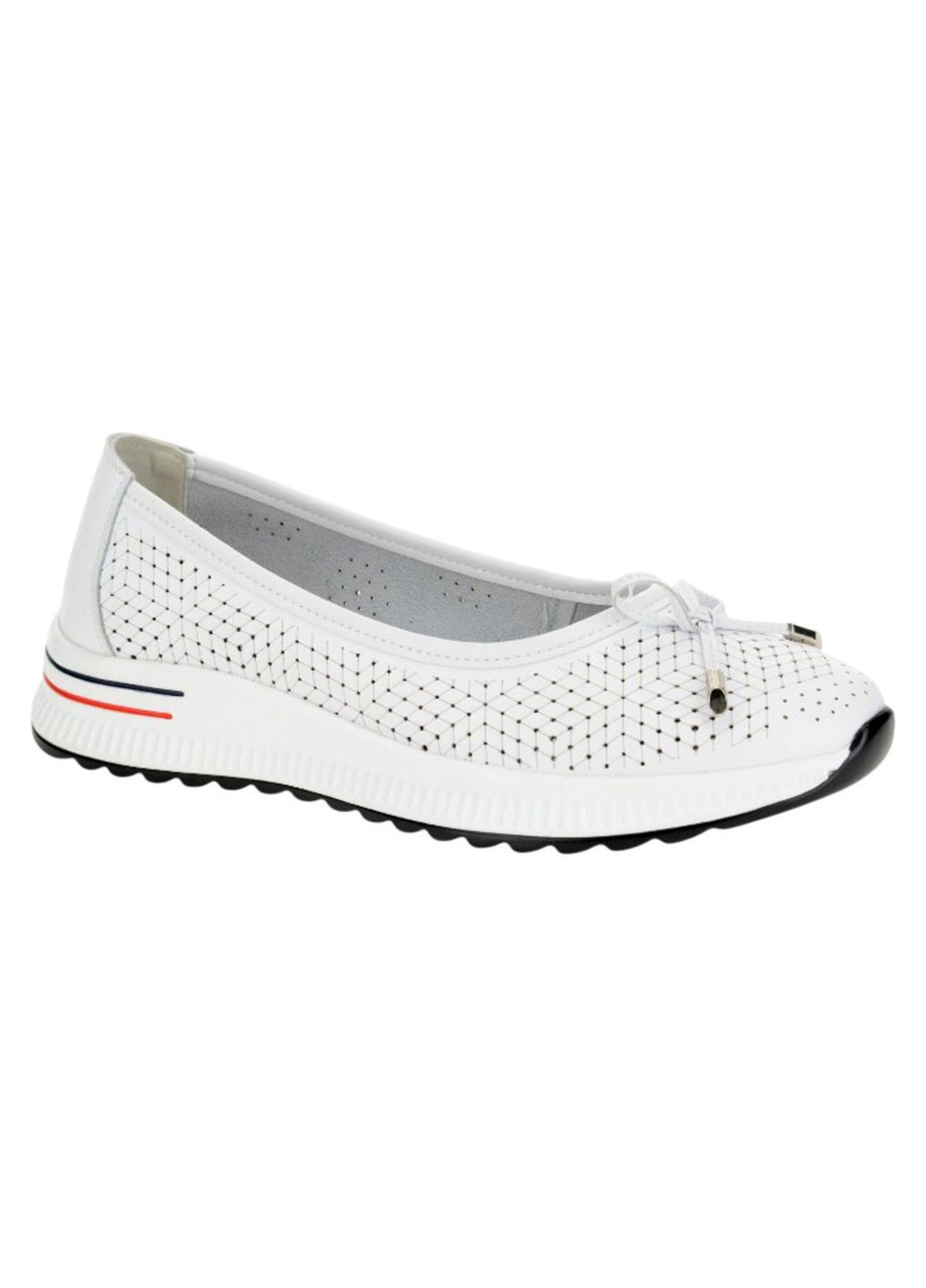 Жіночі весняні балетки Wollen | білі натуральна шкіра (317633704)