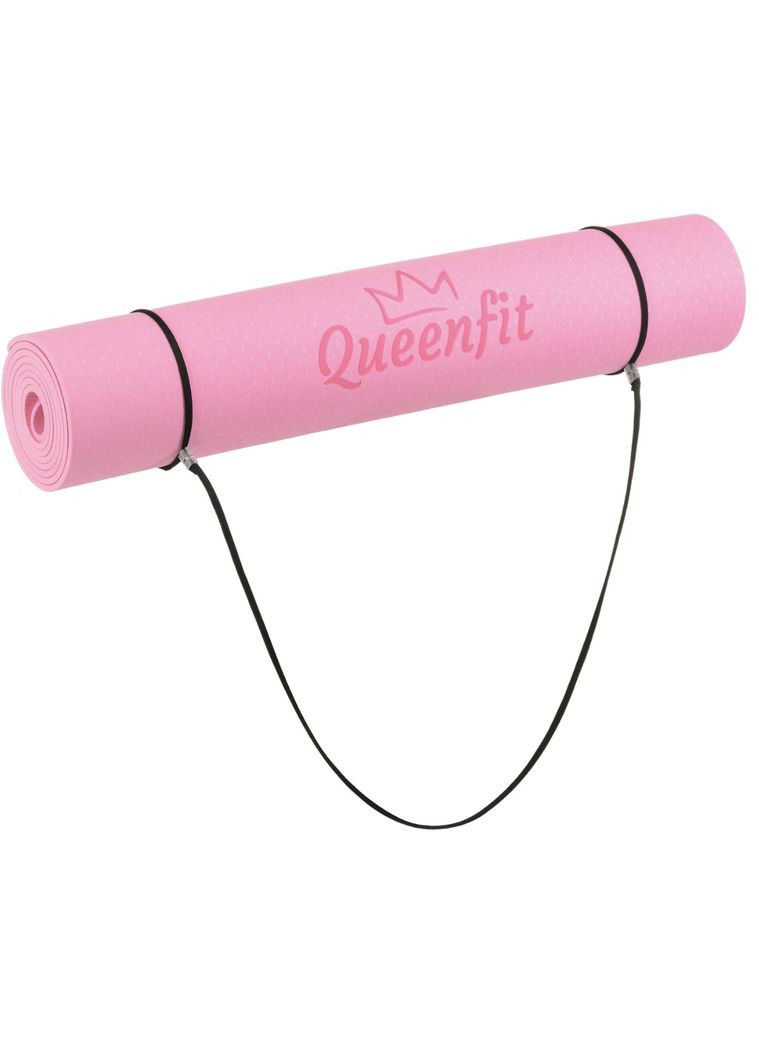 Коврик (мат) для фитнеса и йоги Premium TPE 0,5см розовый Queenfit (303126882)