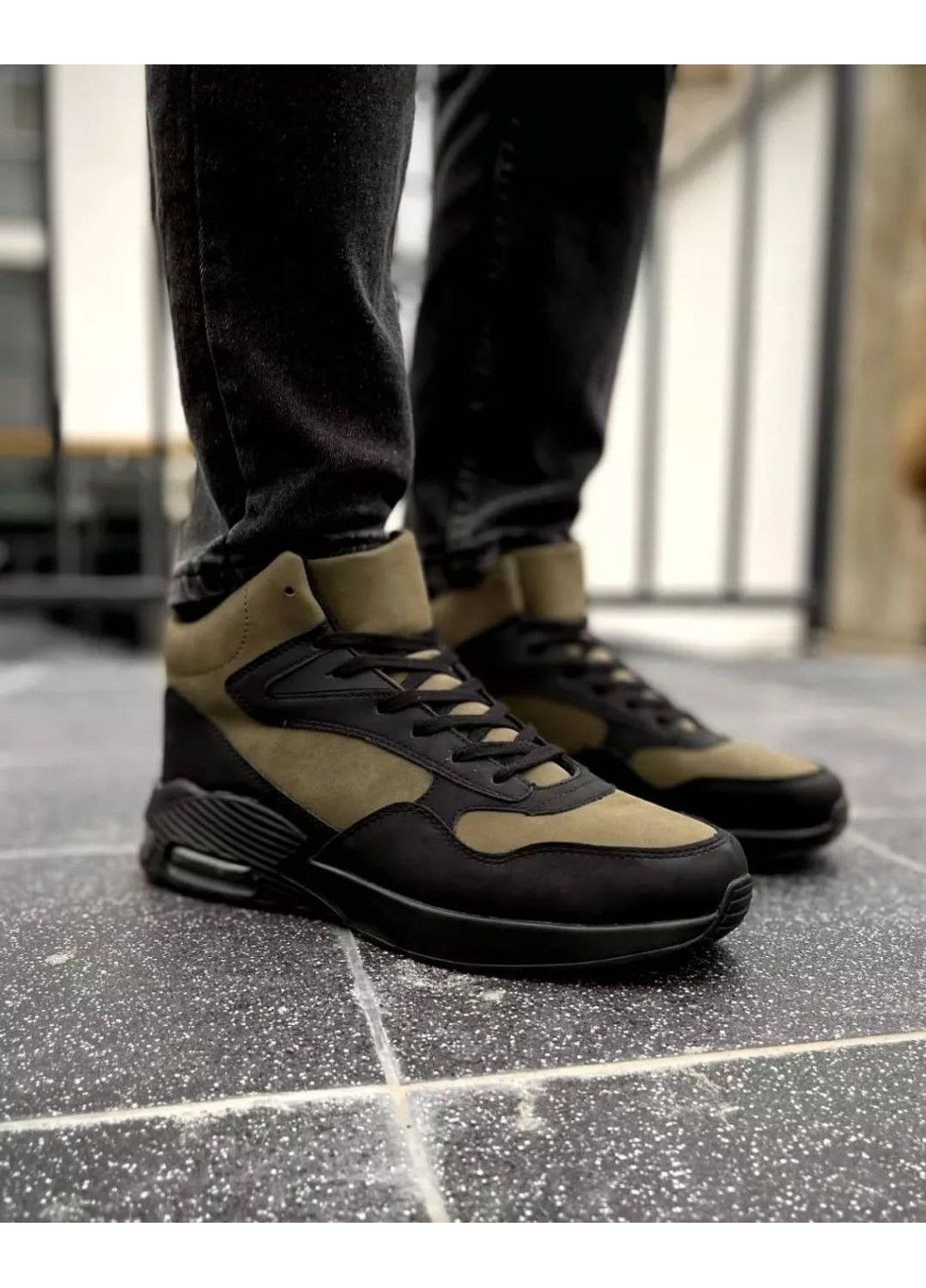 Зеленые зимние зимние мужские кроссовки YZY