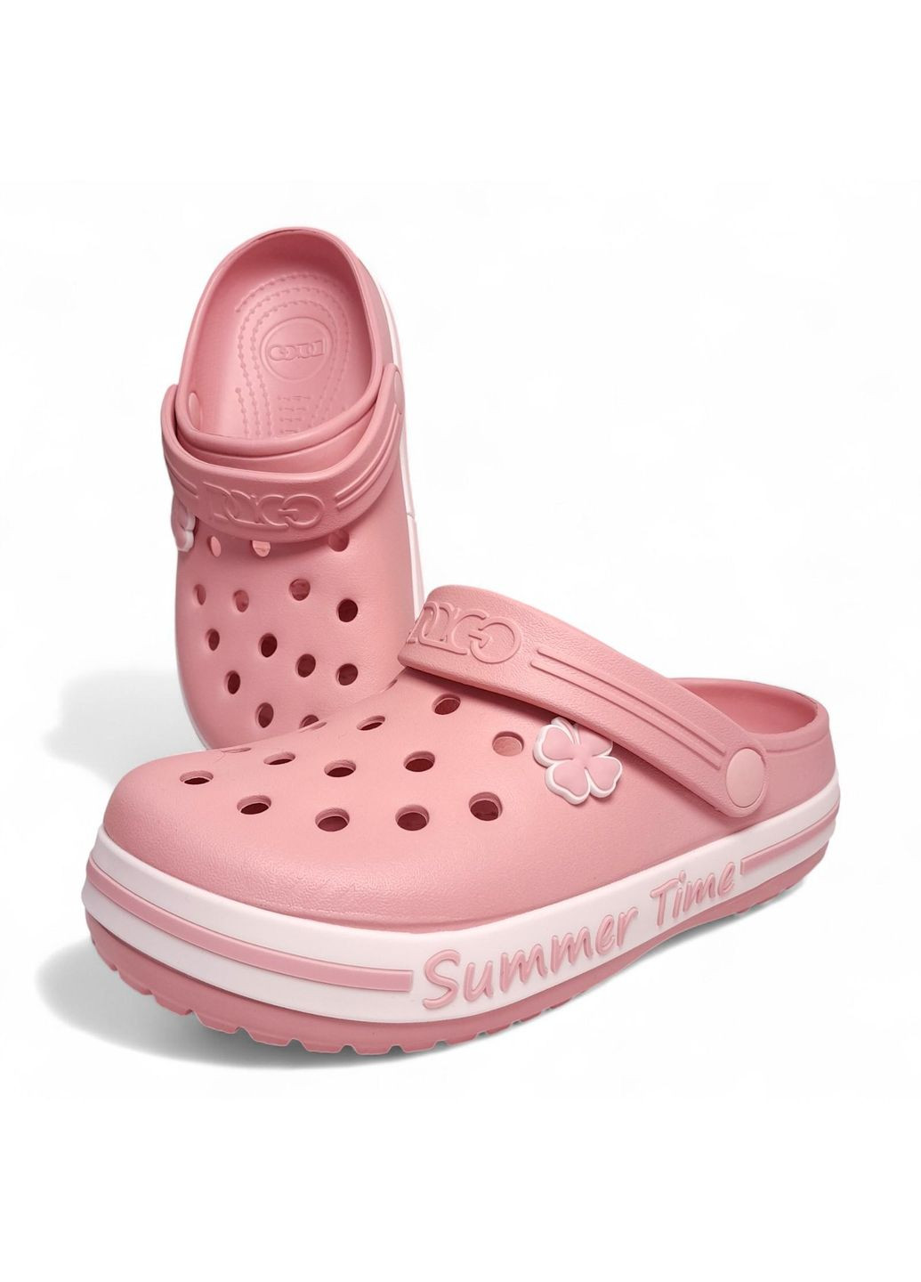 Пудровые кроксы женские style пудровые с джибитс размер (23,5 см) Dago