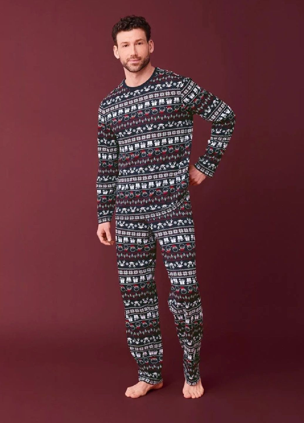 Пижама новогодняя мужская костюм для дома и сна Livergy (367047974)