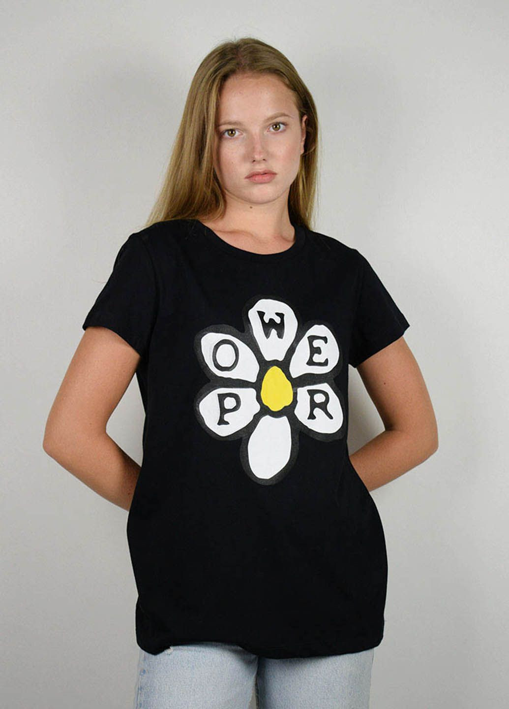Чорна літня футболка жіноча чорна 101009 Power