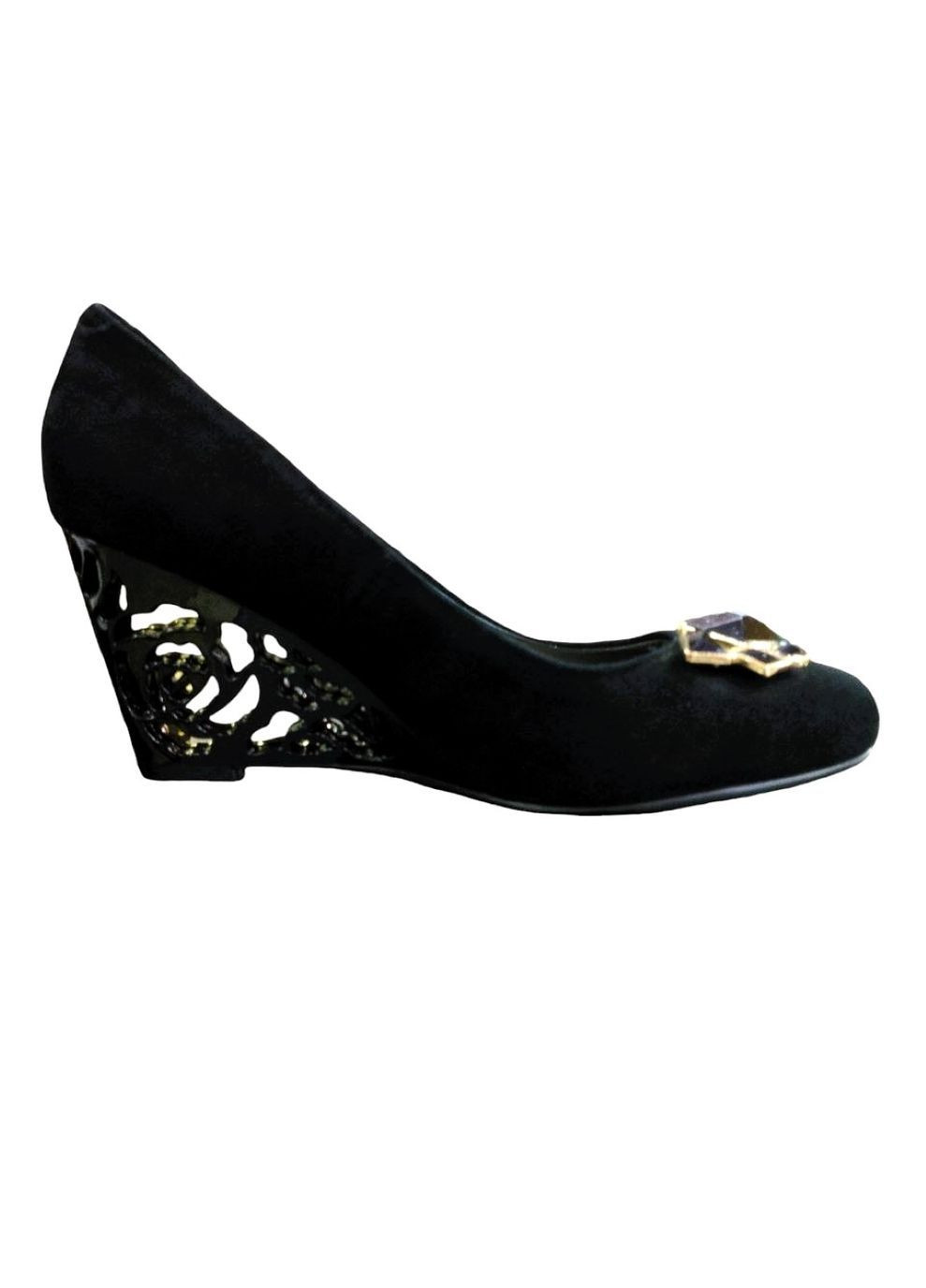 Maria Moro жіночі туфлі на танкетці з декором чорний мері джейн чорний з натуральна замша, — всесезон (363820514)