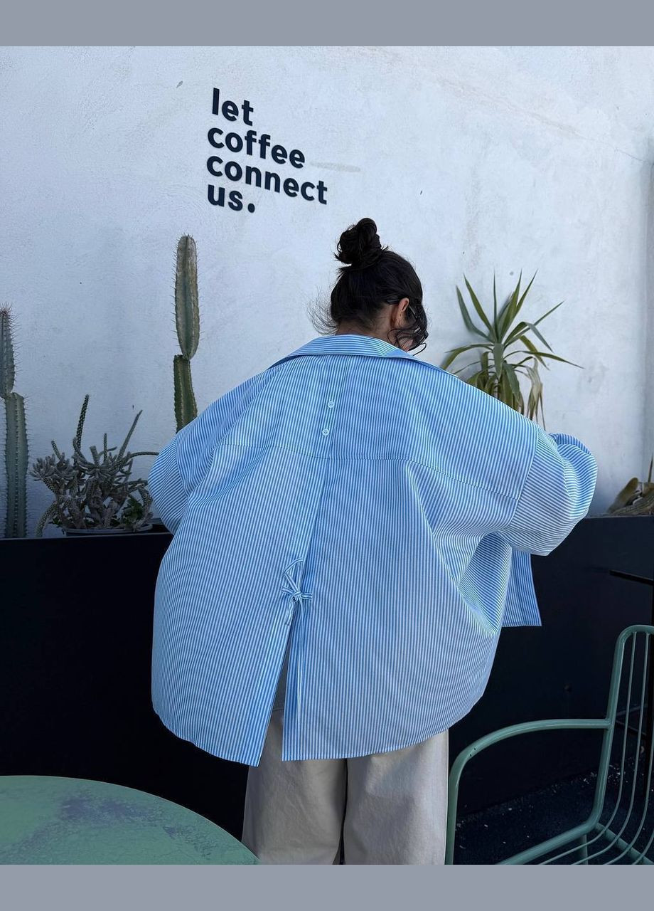 Голубой кэжуал рубашка розы Adelante с длинным рукавом