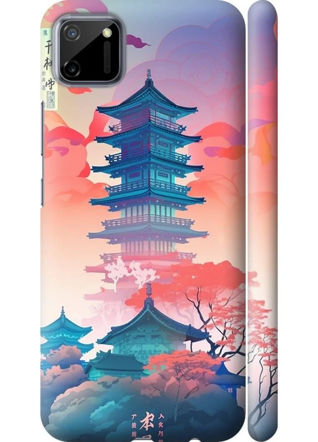 3D пластиковый матовый чехол 'Япония монастырь' для Endorphone Realme C11 2020 (278235922)