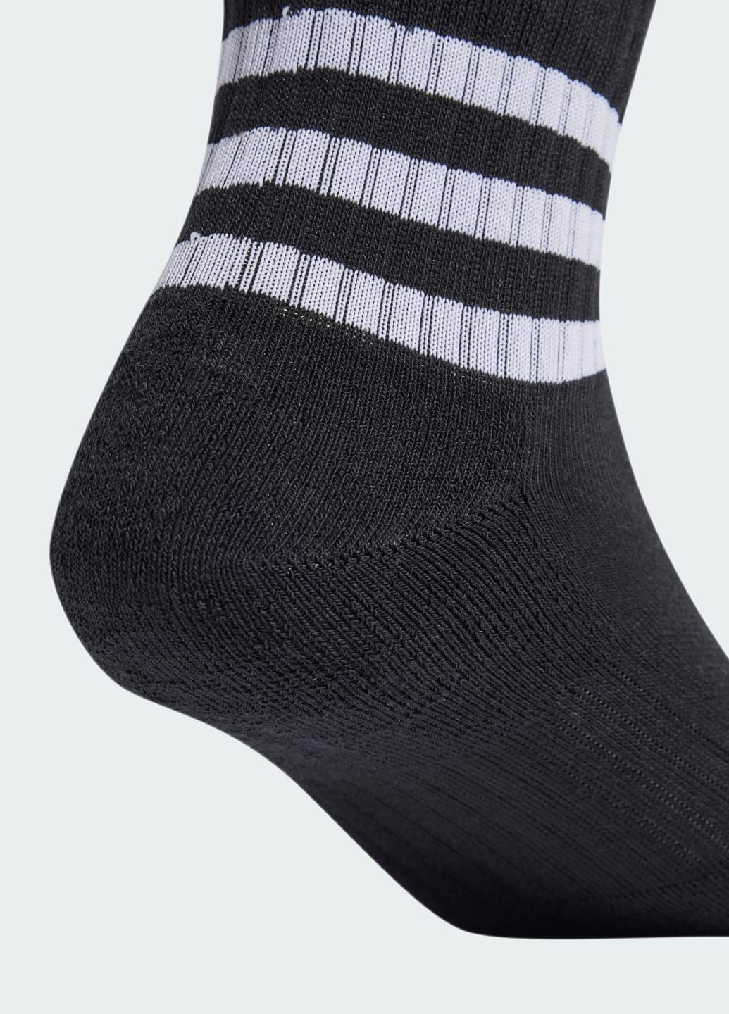Чорні три пари шкарпеток 3-stripes cushioned sportswear mid-cut adidas логотипи (369370110)
