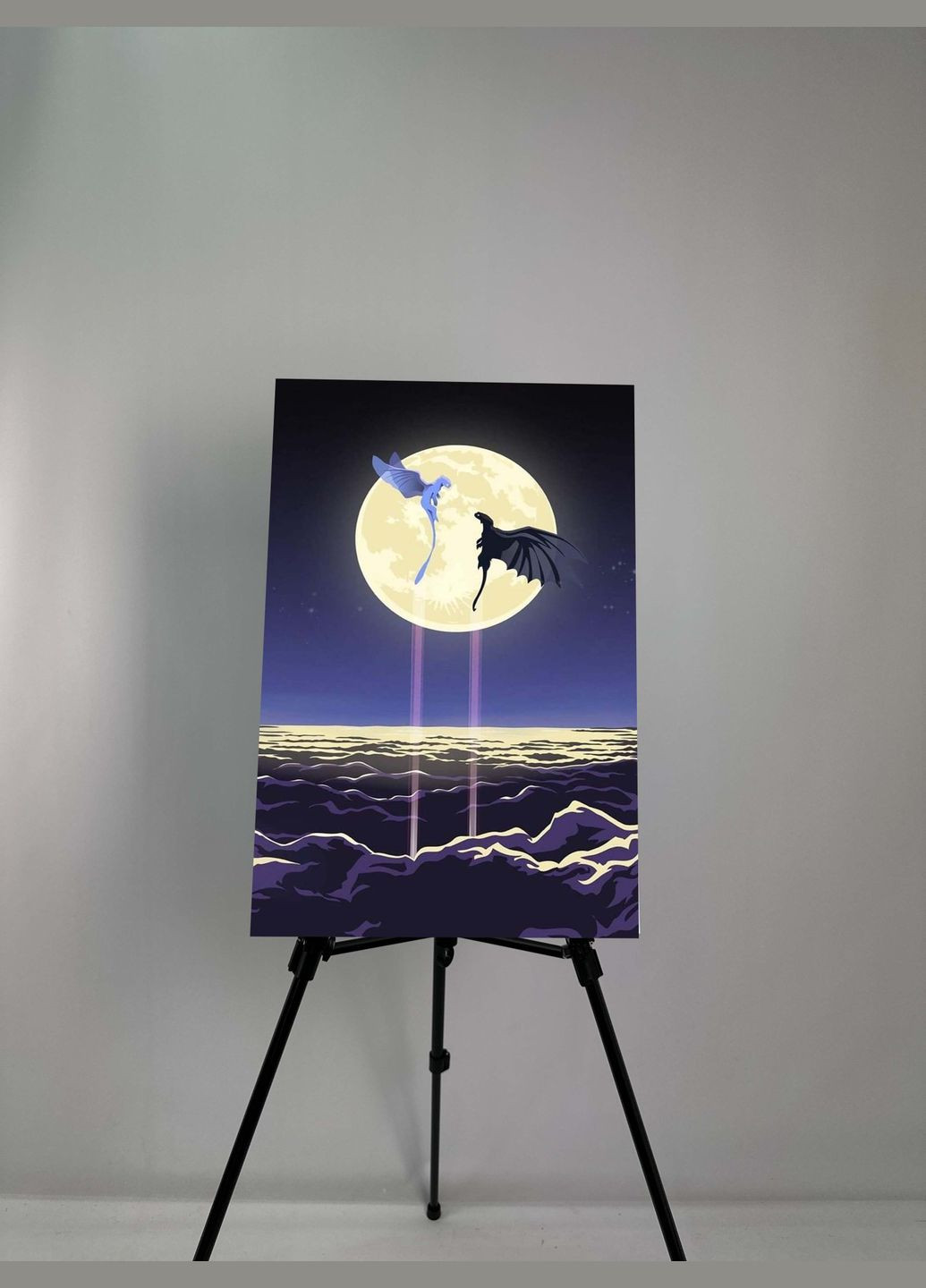 Картина на металле с принтом "Беззубик и Фурия", 38/60см (1835) Hand Made (358897741)