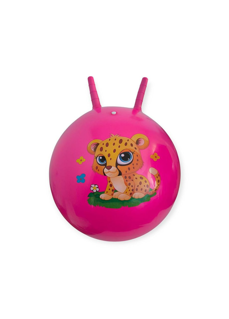 М'яч дитячий стрибун 55 см з ріжками рожевий 3-D55-rose red SNS (361034212)