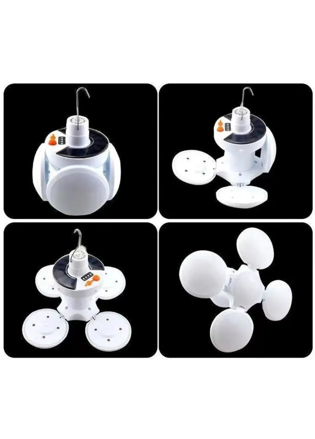 Фонарь лампа аккумуляторная ручная (подвесная) от солнечной батареи с USB зарядкой на 5 режимов до 3-4 часов работы No Brand (361669460)