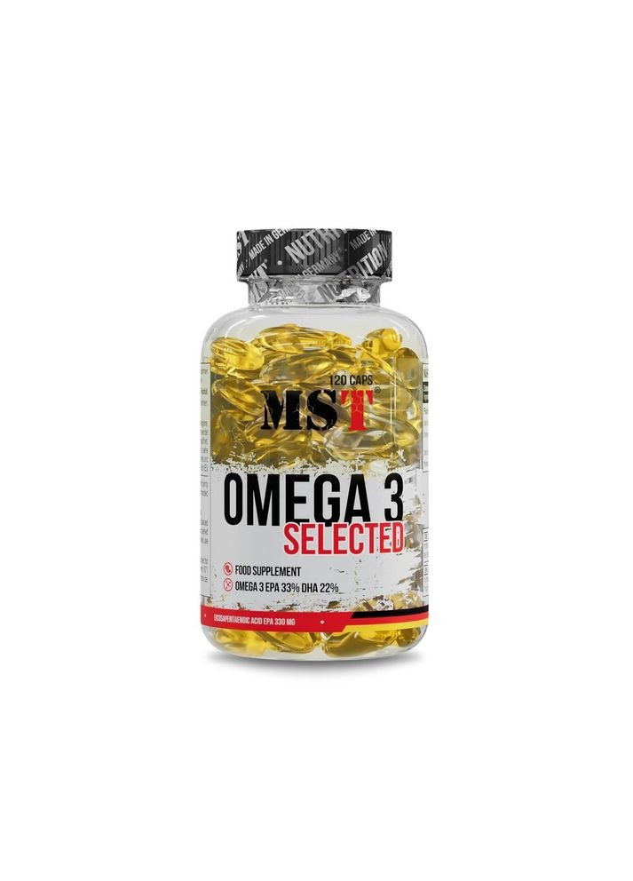 Омега-3 Omega 3 Selected 55%, 120 капсул для поддержки сердечно-сосудистой системы MST (334704764)
