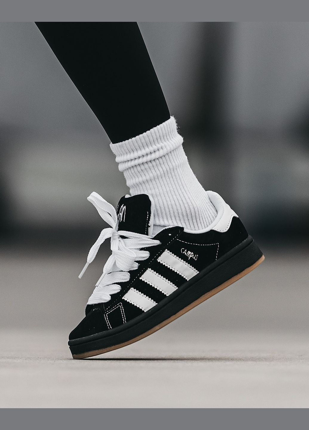 Кросівки жіночі і чоловічі Adidas Campus 00s x Korn black white | Адідас Кампус чорні білі No Brand чорні всесезони (315018934)
