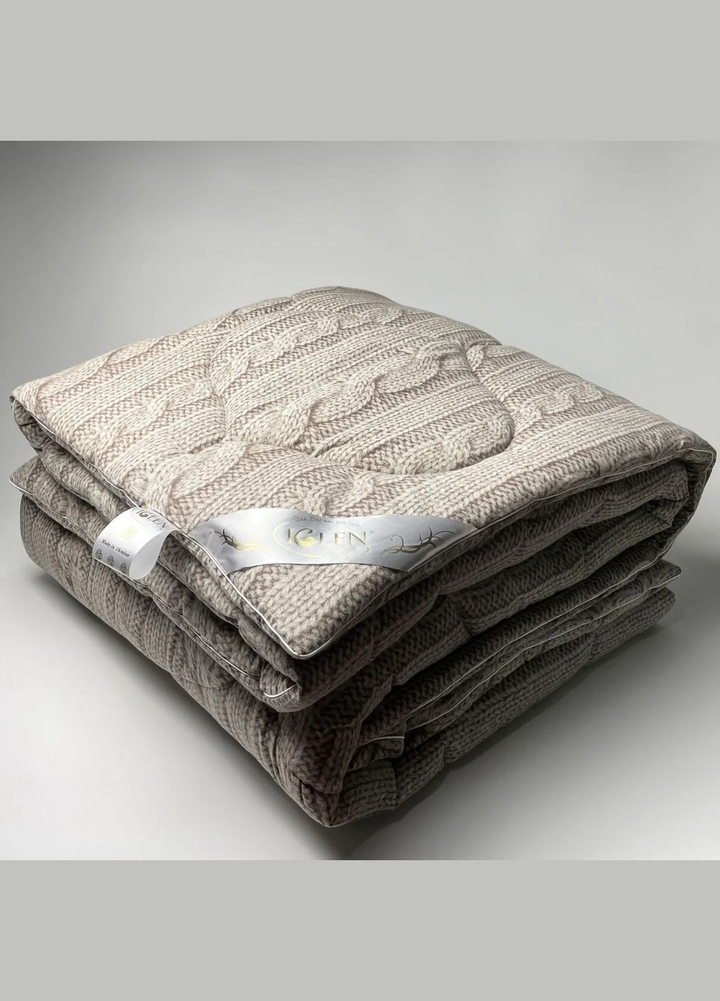 Одеяло из овечьей шерсти зимнее двуспальное 200х220 во фланеле (2002205F) Iglen (282313392)