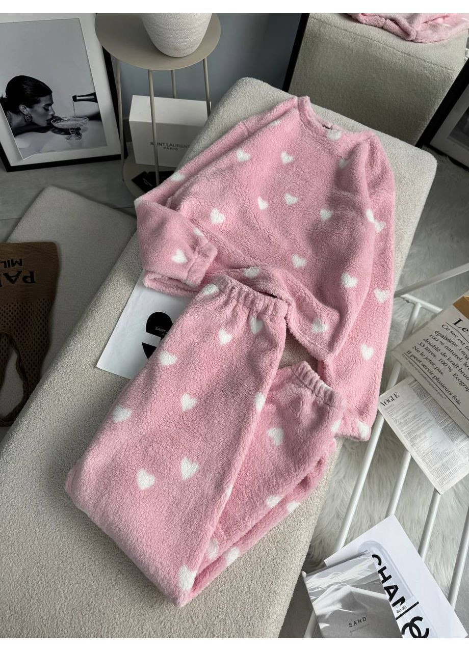 Рожева всесезон жіноча піжама кофта + брюки No Brand