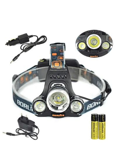 Универсальный налобный LED фонарь на голову для рыбалки BL-3000-T6 аккумуляторный Bailong (297331290)