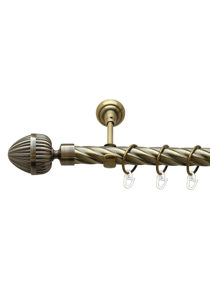 Карниз Одеон металевий однорядний відкритий скручена труба Антик 25 мм 240 см (00-00017717) ORVIT (300279418)