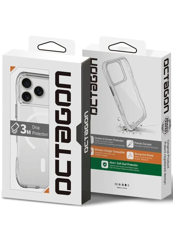 Чехол TPU Space Octagon with MagSafe для Apple iPhone 17 Pro (6.3\") Clear No Brand (379690262)