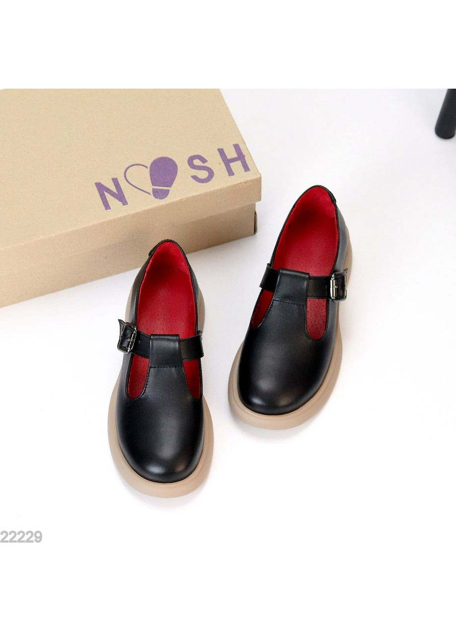 No Brand Mary • Кожаные туфли с моко-подошвой черный з, — (349820763)