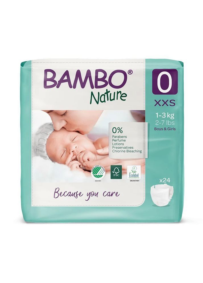 ЭКО подгузники 0 XXS (24 шт.) Bambo Nature (285272425)