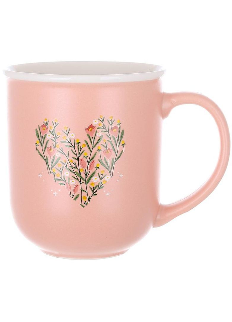 Кухоль порцеляновий "Heart" 400мл, рожевий Bona (339781973)