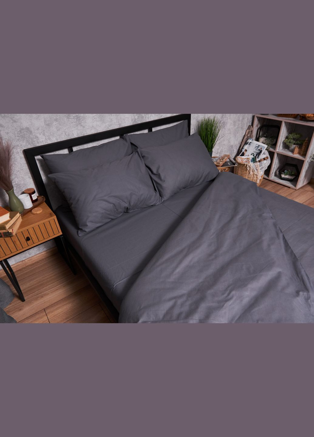 Комплект постільної білизни Бязь Gold Люкс полуторний євро 160х220 наволочки 2х50х70 (MS-820003206) Moon&Star Dark Blue (288043550)