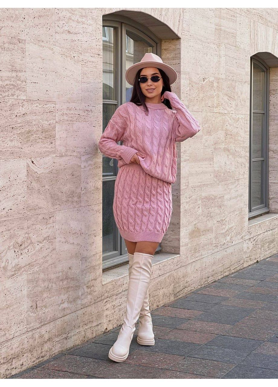 Жіночий костюм зі спідницею з напіввовни No Brand (367853272)