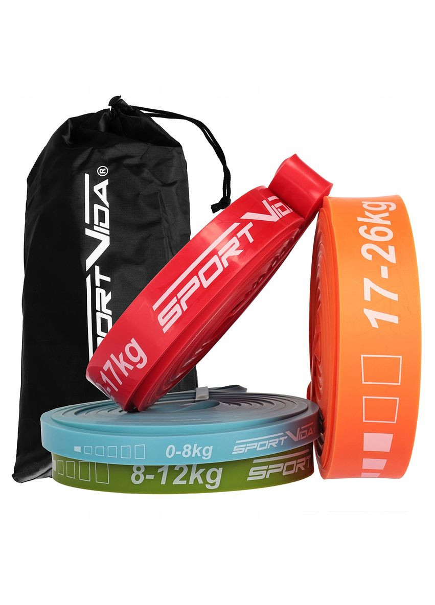 Эспандерпетля Power Band 4 шт 0-26 кг (резина для фитнеса и спорта) SportVida sv-hk0341 (275654323)