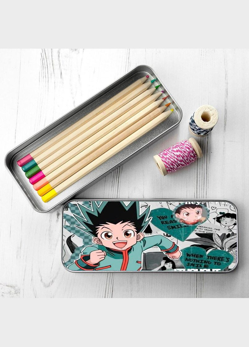 Органайзер для канцелярського приладдя металевий, кейс для дрібниць Хантер х Хантер #007 7*18 см Silver No Brand (309152195)