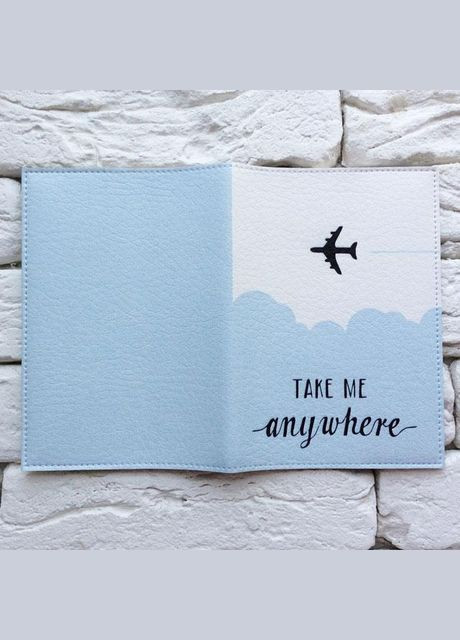 Обложка для паспорта Take me anywhere 2 (голубой) No Brand (301083523)