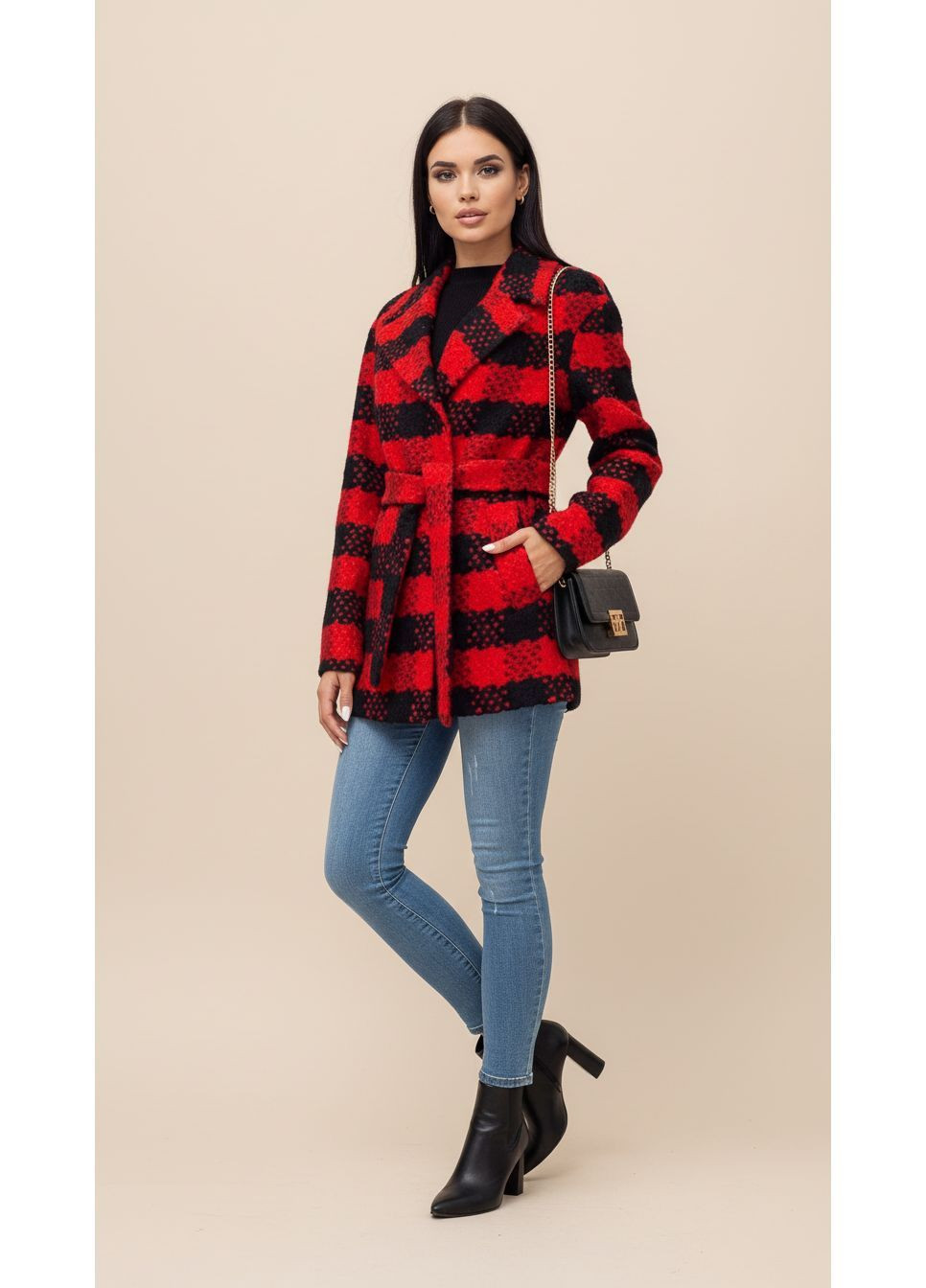 Червоне демісезонне Пальто жіноче Emis