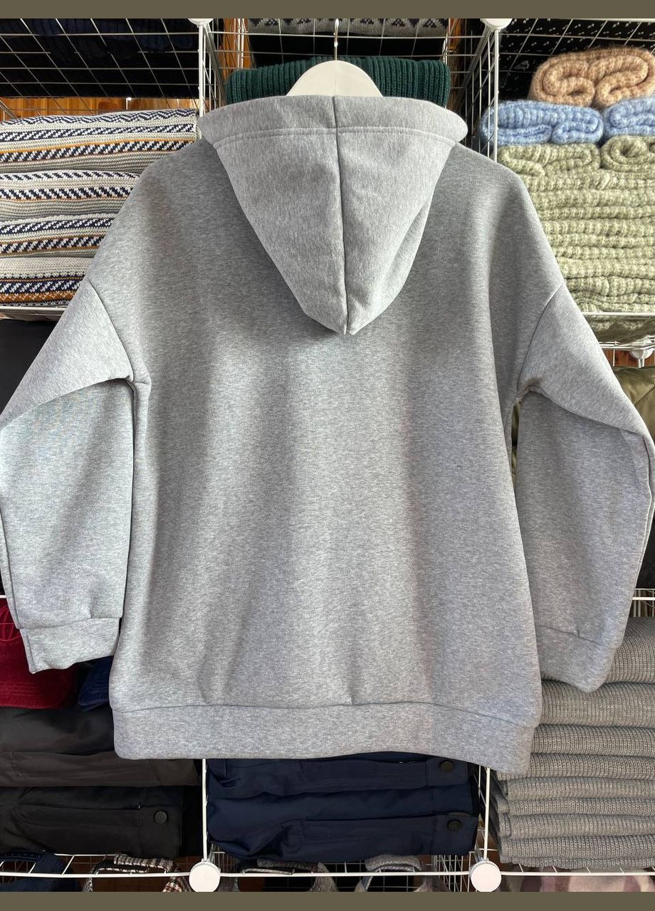 Удлиненное худи на зимнем флисе с карманом кенгуру в стиле оверссайз Nositi (307028635)