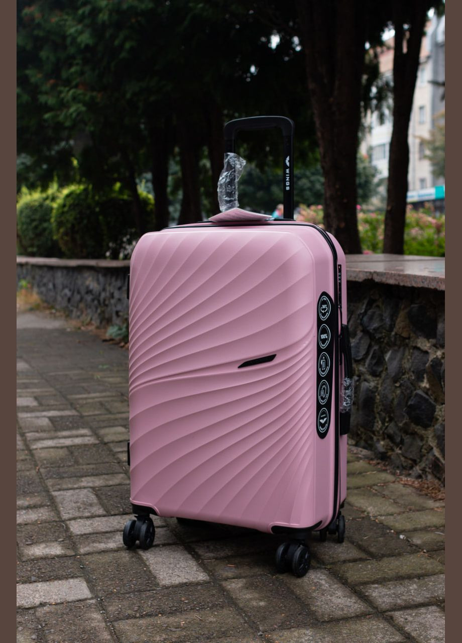 Чемодан полипропилен 100% большой L лавандовый Wings DQZ02 (343339835)