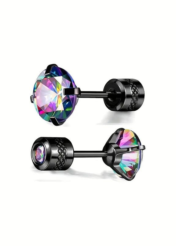 Черные серьги-гвоздики пусеты с черным камнем 4 мм из нержавеющей стали LuxAurum055 Liresmina Jewelry (335377857)