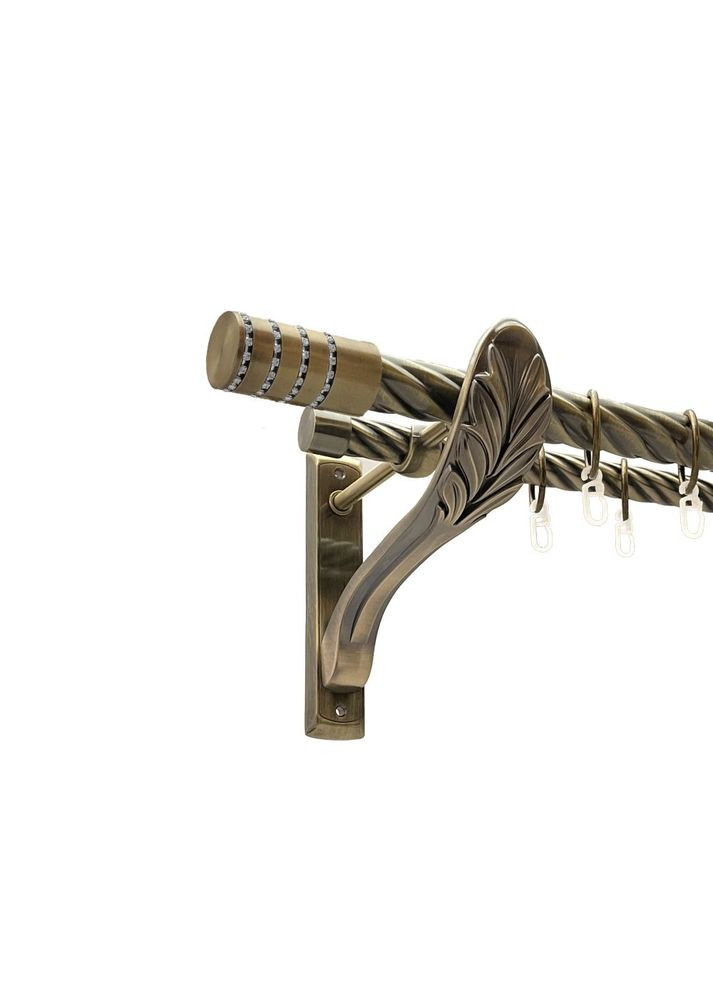 Карниз Барамелла металлический двухрядный ретро скрученная труба Антик 25\19 мм 200 см (00-00016407) ORVIT (300279885)