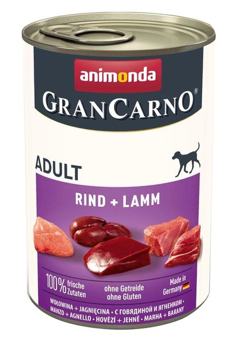 Влажный кормGranCarno Adult Beef + Lamb с говядиной и ягненком для собак 400 г (4017721827331) Animonda (266274539)