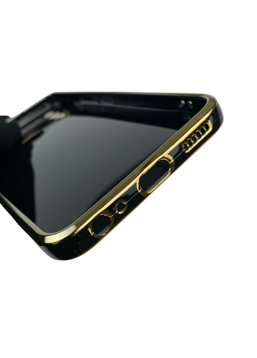 Чохол для Y11 з кільцем-підставкою із золотою окантовкою на віво у11 чорний gs1 Vivo (366236047)