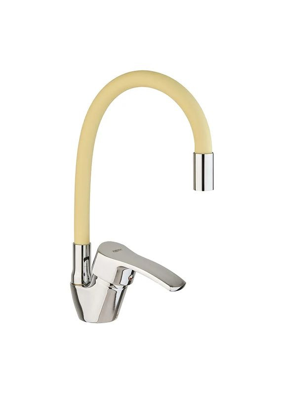 Кухонний змішувач з гнучким силіконовим виливом YUB 279 Reflector Ivory ZX4977 Zerix (370948305)