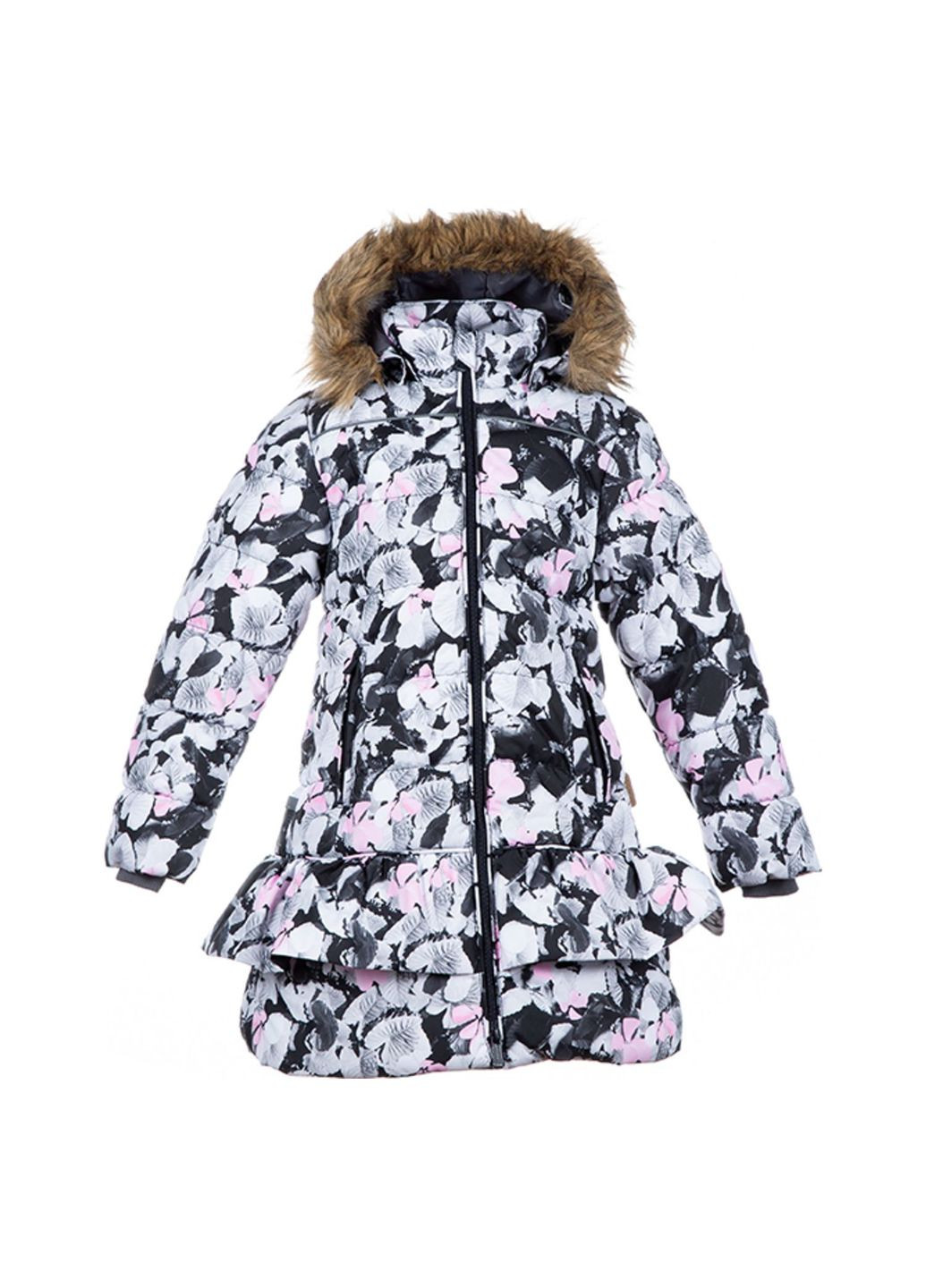 Белая термопальто whitney, р.128, белый с черным () Huppa 12460030-81620-128